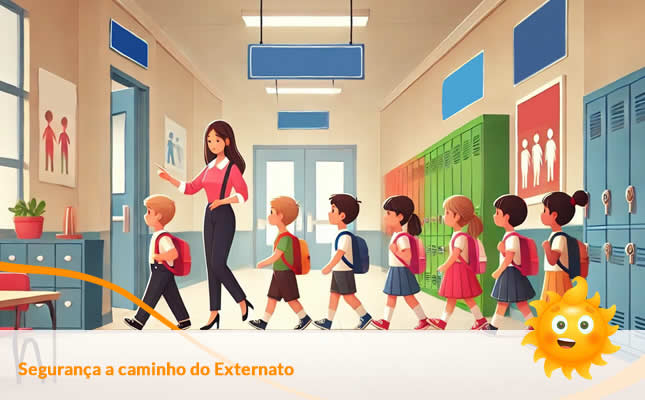 Segurança a caminho do Externato Sol Nascente