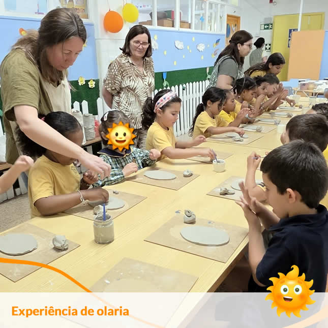 As comemorações do Dia da Criança continuaram com uma experiência de olaria